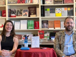 Marcello Mariano e Giulia Faina alla presentazione del 7 giugno presso la libreria "le storie"